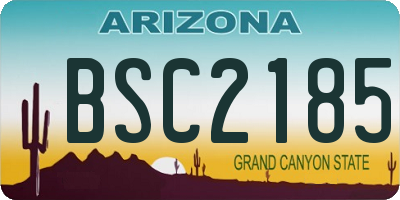 AZ license plate BSC2185