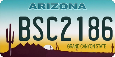 AZ license plate BSC2186