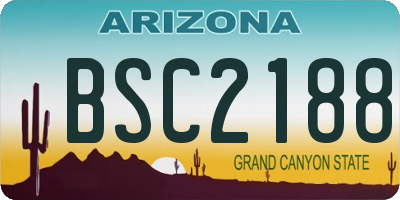 AZ license plate BSC2188