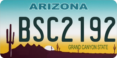 AZ license plate BSC2192