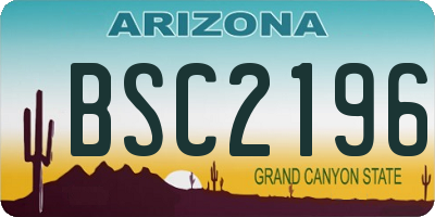 AZ license plate BSC2196