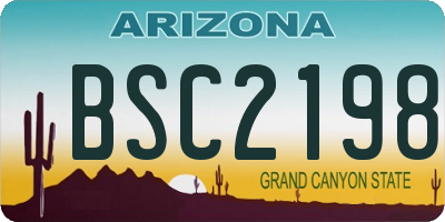 AZ license plate BSC2198