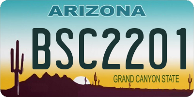 AZ license plate BSC2201