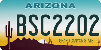 AZ license plate BSC2202