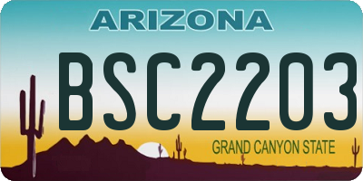 AZ license plate BSC2203