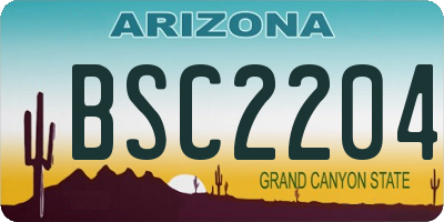 AZ license plate BSC2204