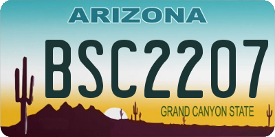 AZ license plate BSC2207