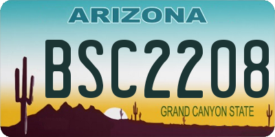 AZ license plate BSC2208