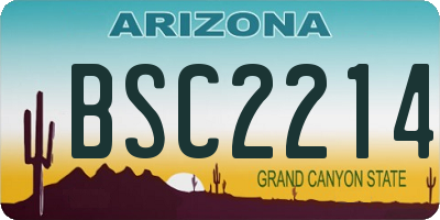 AZ license plate BSC2214