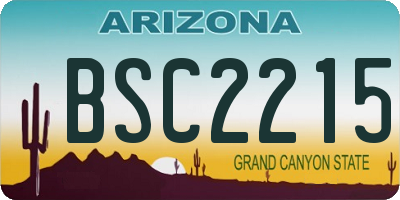 AZ license plate BSC2215