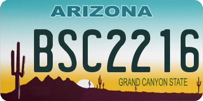 AZ license plate BSC2216