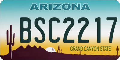 AZ license plate BSC2217