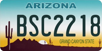 AZ license plate BSC2218