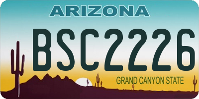 AZ license plate BSC2226