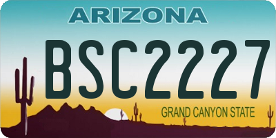 AZ license plate BSC2227