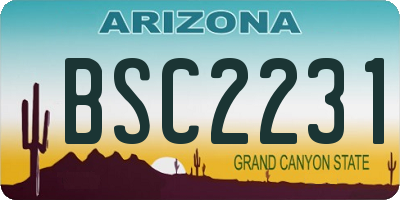 AZ license plate BSC2231