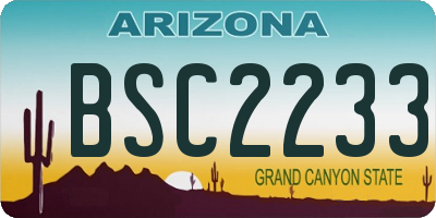 AZ license plate BSC2233