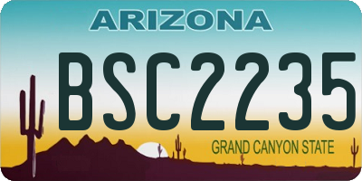 AZ license plate BSC2235
