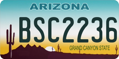 AZ license plate BSC2236