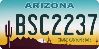 AZ license plate BSC2237