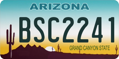 AZ license plate BSC2241