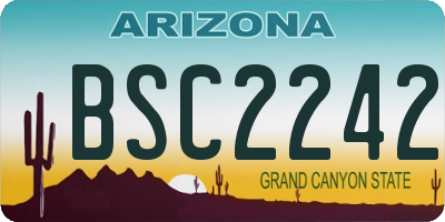 AZ license plate BSC2242