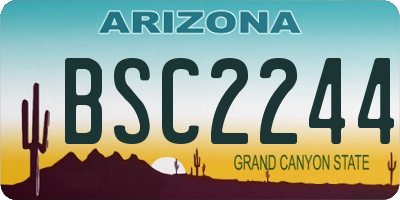 AZ license plate BSC2244