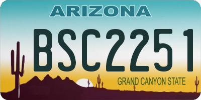 AZ license plate BSC2251