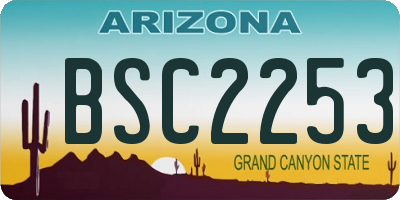 AZ license plate BSC2253