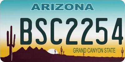 AZ license plate BSC2254