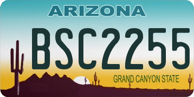 AZ license plate BSC2255