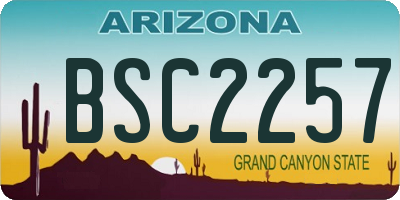 AZ license plate BSC2257