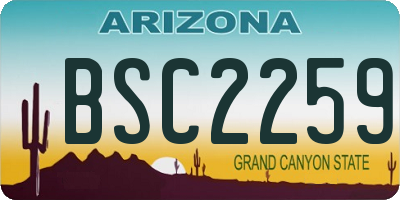 AZ license plate BSC2259