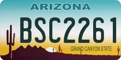 AZ license plate BSC2261