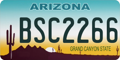 AZ license plate BSC2266