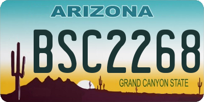 AZ license plate BSC2268