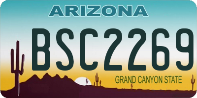 AZ license plate BSC2269