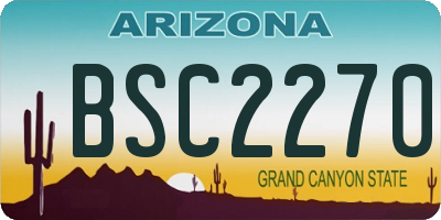 AZ license plate BSC2270