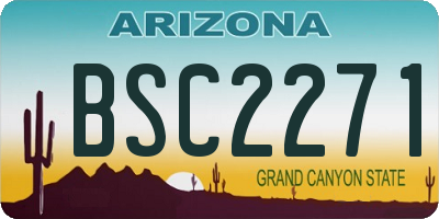 AZ license plate BSC2271