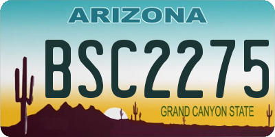 AZ license plate BSC2275