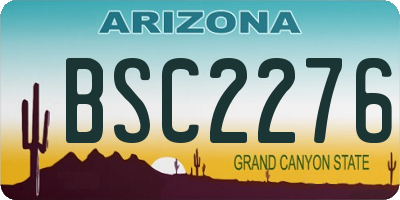 AZ license plate BSC2276