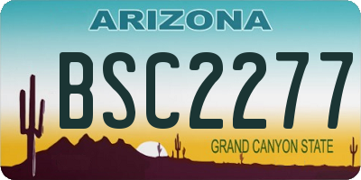 AZ license plate BSC2277