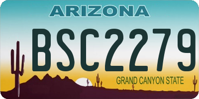 AZ license plate BSC2279