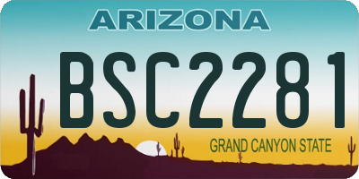 AZ license plate BSC2281