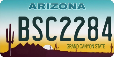 AZ license plate BSC2284