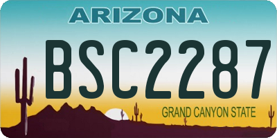 AZ license plate BSC2287