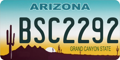 AZ license plate BSC2292