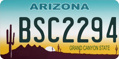 AZ license plate BSC2294