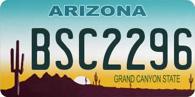 AZ license plate BSC2296