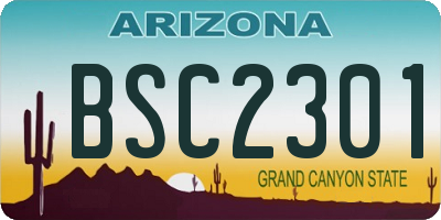 AZ license plate BSC2301